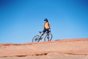 Intense sun bicycling in Moab