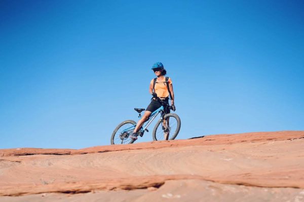 Intense sun bicycling in Moab