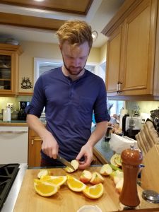 making cranberry salad